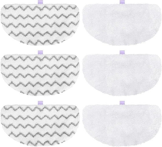 Tidy Monster 6 Pack Steam Mop Replacement Pads Compatible with Bissell Powerfresh Steam Mop 1940 1806 1544 1440 2075A 2685A Series, Part # 5938 & 203-2633, 1606668 & 1606669 (3Plush+3Scrub Plush)