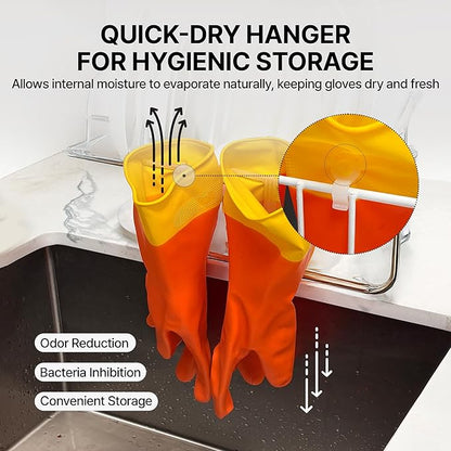 USE FUN Kitchen Rubber Gloves – 100% Natural Latex, Durable Non-Slip Waterproof Dishwashing Gloves, M/L/XL