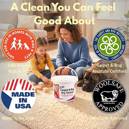 Capture Carpet & Rug Dry Cleaner w/Resealable lid - Home, Car, Dogs & Cats Pet Carpet Cleaner Solution - Strength Odor Eliminator, Stains Spot Remover, Non Liquid & No Harsh Chemical (8 Pound)
