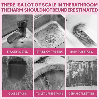 Bathroom Descaler Foam Cleaner, 10 Fl Oz Powerful Pink Bathroom Cleaner Spray,Bathrooms Descaler Foam Cleaners, Stubborn Stains Cleaner for Sink Tub Floor Tile (1set/300ml)