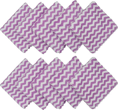 Microfiber Cleaning Cloth Lint Free Cleaning Rags, 10 Pack Fast Drying Dish Rags for Cleaning, Super Absorbent Kitchen Dish Cloths for Wash Dishes,12 in x 12 in (Purple)