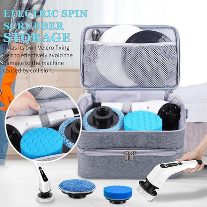 Storage Bag Compatible with Electric Spin Scrubber Portable Organizer for Cleaning Brush, Carry Case for Bathroom Floor Windows Cleaning Tool, Household Cleaning Supplies Organizer, Bag Only