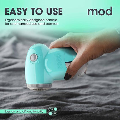 MOD 2 Pack Portable Fabric Shaver and Lint Remover, Reusable Pet Hair Remover, Lint Roller for Clothes, Sweater Shaver, Couch, Blankets with Detachable Lint Collector Tank, Battery Operated, Grey