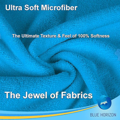 Blue Large Microfiber Cleaning Towels, 36-Pack Dual-Sided Ultra Soft Plush Washcloth, Professional Grade Premium Microfiber Car Cleaning Cloths, Car, Household and Commercial (Sky Blue, 16" X 16")