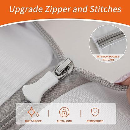 Polecasa 2Pcs 24 x 24 Inches Extra Durable Mesh Laundry Bags with Sturdy Zipper for Delicates, Laundry Room Essentials for College, Dorm(2 X-Large)
