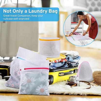 4 Pcs Mesh Laundry Bags Set for Delicates with AUTO-Lock Zipper, Lingerie Bags for Washing Delicates, Laundry Bags Mesh Wash Bags, Delicates Laundry Bag for Jeans,Blouse,Stocking,Bra(Medium,12" x 16")