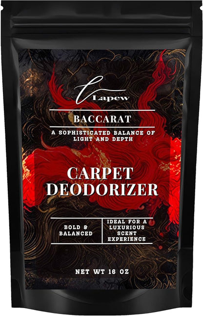 Lapew Baccarat Carpet Deodorizer Powder - Pet Safe Freshener for Vacuuming | Scented Odor Eliminator for Home | 16 oz