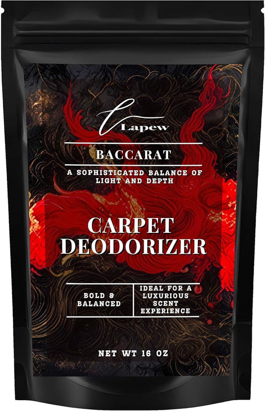 Lapew Baccarat Carpet Deodorizer Powder - Pet Safe Freshener for Vacuuming | Scented Odor Eliminator for Home | 16 oz