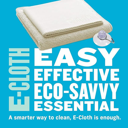 E-Cloth Microfiber Cloth Shower Cleaning Kit - Reusable Microfiber Cleaning Cloths, Glass Cleaner for Showers and Bathrooms, Set with Shower Rag, Glass Polishing Cloth, Hook - 1 Pack