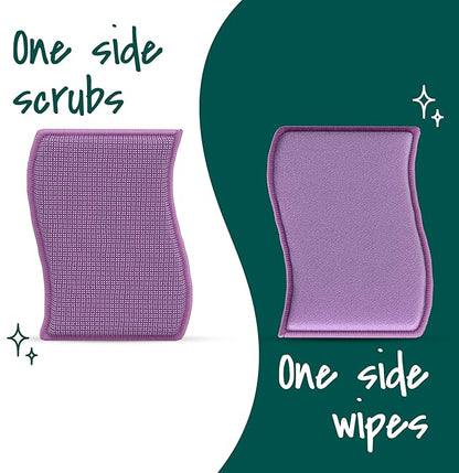 Scotch-Brite Clean & Rinse Non-Scratch Scrub Sponges – Dual-Sided Scrubber with Cloth Side for Wiping, Rinses Clean – 8 Sponges (4 Packs of 2) for Dishes, Countertops, Appliances & More