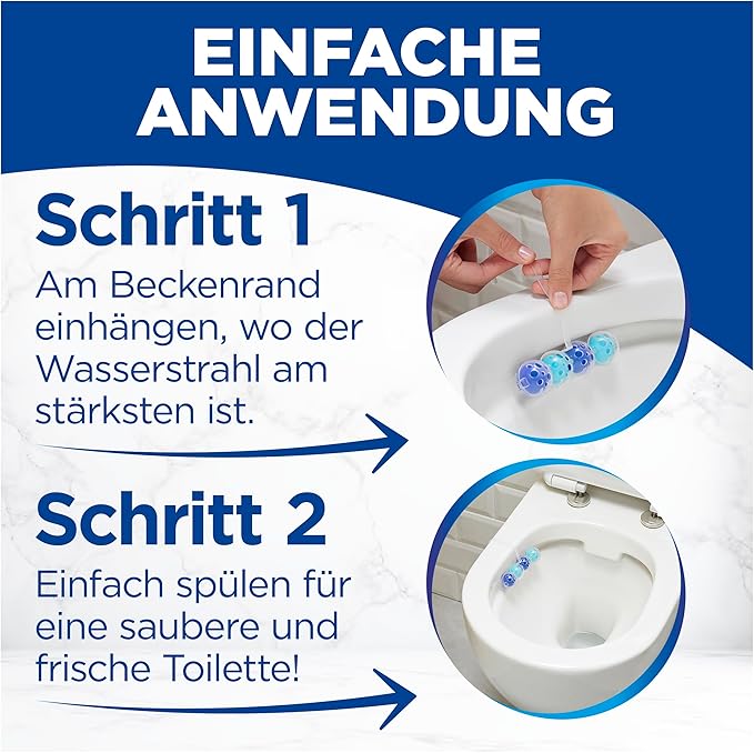 WC-Frisch Kraft Active Fragrance Rinser Fresh Breeze (2 x 50 g), Toilet Cleaner for Cleaning with Every Flush, Fragrance Stones for Long-Lasting Fresh Fragrance, + 50% Anti-limescale Effect