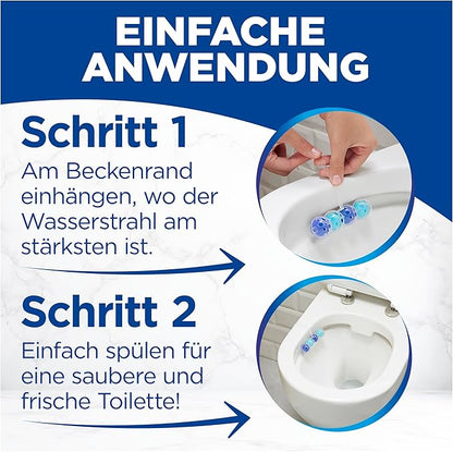 WC-Frisch Kraft Active Fragrance Rinser Fresh Breeze (2 x 50 g), Toilet Cleaner for Cleaning with Every Flush, Fragrance Stones for Long-Lasting Fresh Fragrance, + 50% Anti-limescale Effect