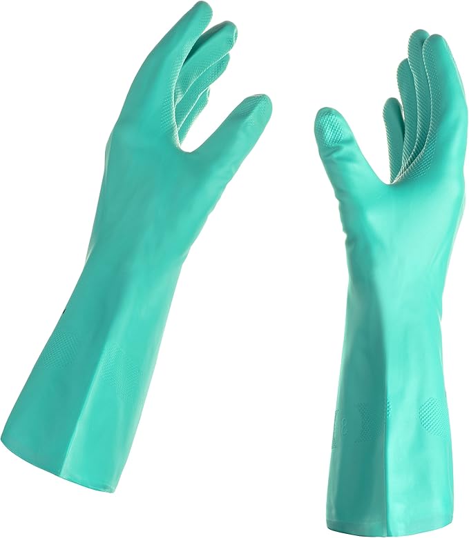 TUSKO PRODUCTS Best Nitrile Rubber Cleaning, Household, Dishwashing, Latex Free, Vinyl Free, Medium (12 Pairs)