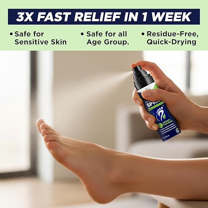 Tea Tree Foot Odor Spray - Mint Blast Shoe Deodorizer for Smelly Feet, Athletes Foot Spray Odor Eliminator No More Smelly Shoes or Stinky Feet | Removes, Controls & Prevents Odors - 120ml Made in USA
