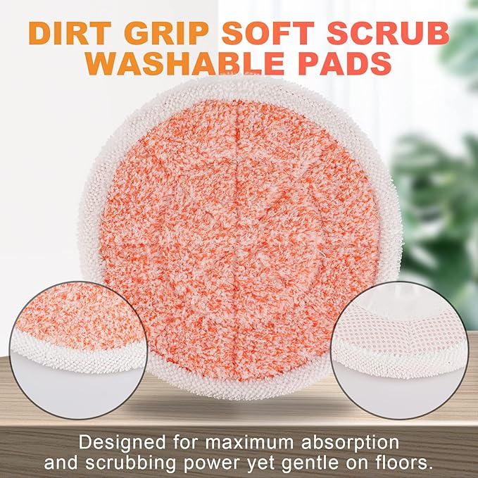 Steam Mop Replacement Pads for Shark Steamer S7001 s7020 s7000amz s7000 s7001tgt s7201 s8201 S7005 s8001 Series Rotating Steam Scrubber,Scrub Sanitize at The Same,Round Scrubbing Mop Replacement Pad