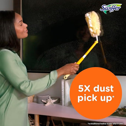 Swiffer Duster Heavy Duty 3 ft Extendable Handle Starter Kit with 3 Refills,(Pack of 6)
