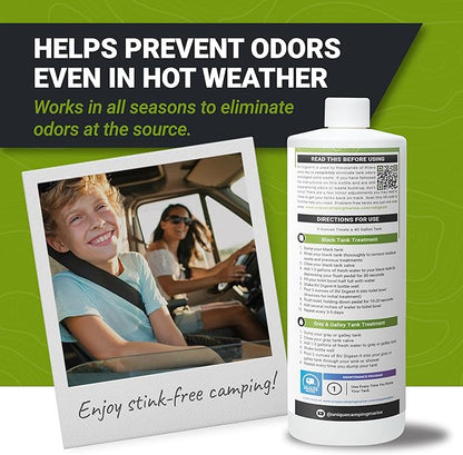 Unique RV Digest-It RV Toilet Treatment - Eliminates Odors at the Source and Liquifies Waste - 16 Uses Per Bottle 32 oz (3-Pack)