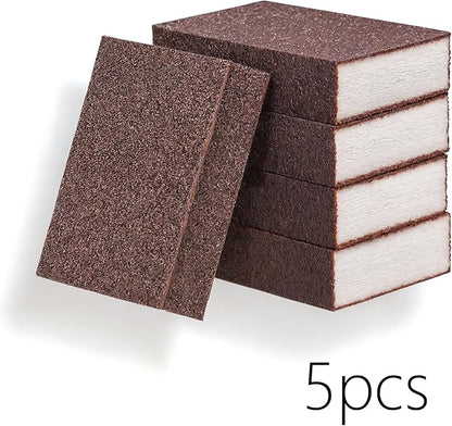 5 Powerful Pot Scrubber Cleaning Sponges, Heavy Duty Kitchen Eraser Scouring Pads, Dishwashing Oven Stove Cleaning Sponges, BBQ Grill Scrubbing Dish Cloths