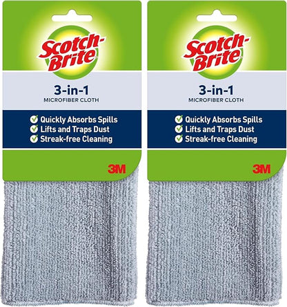 Scotch-Brite 3-in-1 Microfiber Kitchen Cloth (Pack of 2)