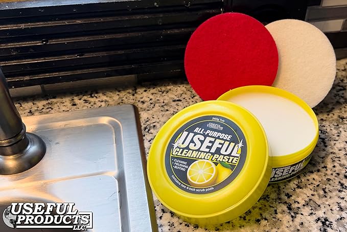 Useful Products Multi Purpose Cleaning Paste - Shower, Window, and Grout Cleaner - All Purpose Cleaner for Kitchen & Bathroom - Citrus Scented Power Scrubber Paste Essential for Household Cleaning