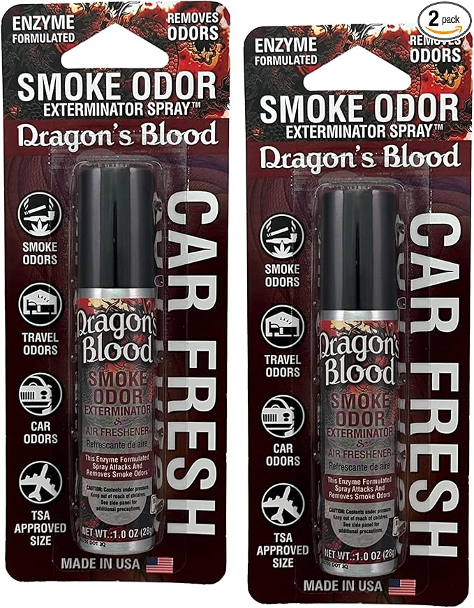 Smoke Odor Exterminator Air Fresh Spray, Your Ultimate Solution for Smoke and Household Odor Elimination 1 oz Spray (2 Packs, Dragon's Blood)