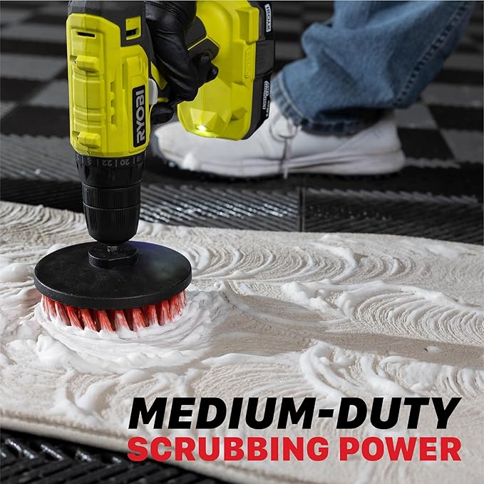Maxshine 5" Universal M8 Medium-Duty Drill Brush for Upholstery & Carpet – Power Scrubber Attachment for Car Detailing, Fabric & Home Cleaning – Deep Cleaner Removes Stains & Grime