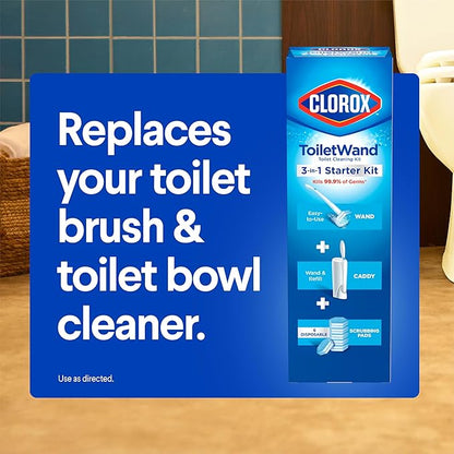 Clorox ToiletWand Toilet Cleaning Kit, ToiletWand, Caddy and 6 Refills, Pack of 6 (Pack May Vary)