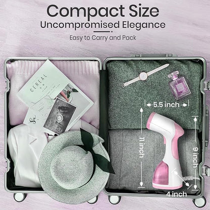 Steamer for Clothes 1500W，30S Fast Heat Plancha a Vapor Para Ropa, 260ML Water Tank Clothing Garment Fabric Iron Travel Steamer Handheld Portable for Wrinkles