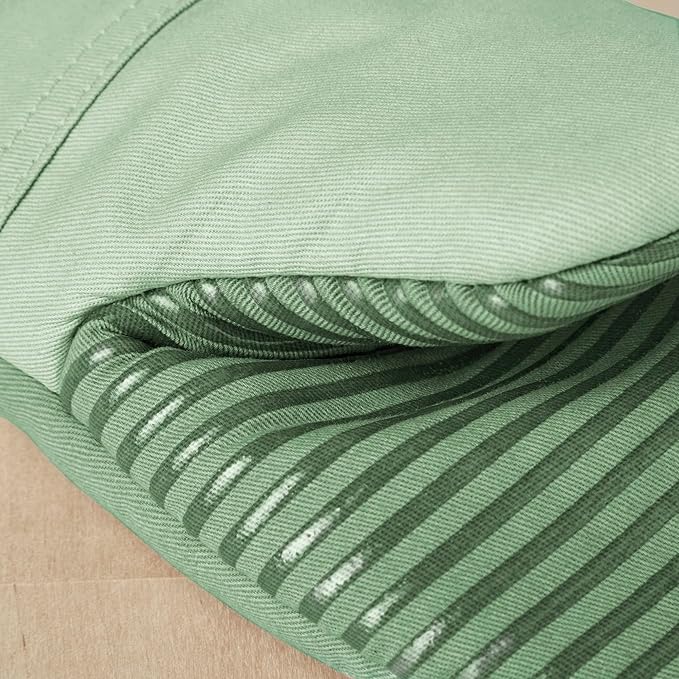 KitchenAid Beacon Two-Tone Non-Slip Oven Mitt Set, Pistachio/Graphite Green, 5.75"x13", 2 Piece