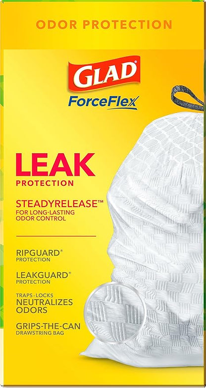 Glad ForceFlex Tall Kitchen Trash Bags, 13 Gal, Gain Original with Febreze, 80 Ct (Pack May Vary)