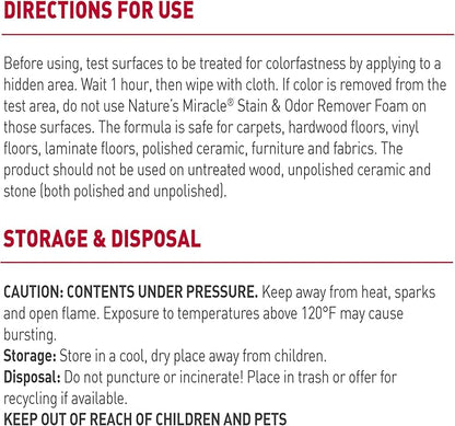 Nature's Miracle Stain & Odor Remover Foaming Aerosol For Dogs, 17.5 Oz (P-68340)