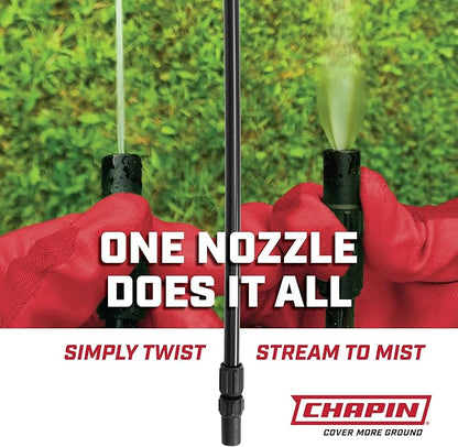 Chapin 20024 Pump Sprayer, 2‑Gallon, Lawn & Garden, Translucent Poly Tank, Funnel‑Top, SureSpray Anti‑Clog Filter, Adjustable Cone Nozzle & 34" Hose for Fertilizer, Weed & Pest Application, Pack of 2