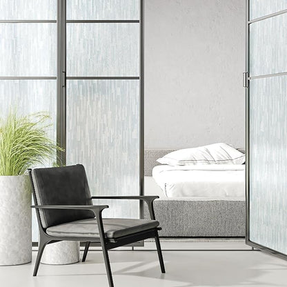 rabbitgoo Window Privacy Film, Frosted Glass Window Film Static Cling Covering, Non Adhesive Privacy Clings Vinyl, Removable Frosting Sticker for Home Decoration, White, 17.5 x 78.7 Inches