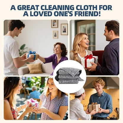 Kitchen Dish Cloths Set, Absorbent Cotton Cleaning Rags, 10Pack (Gray)