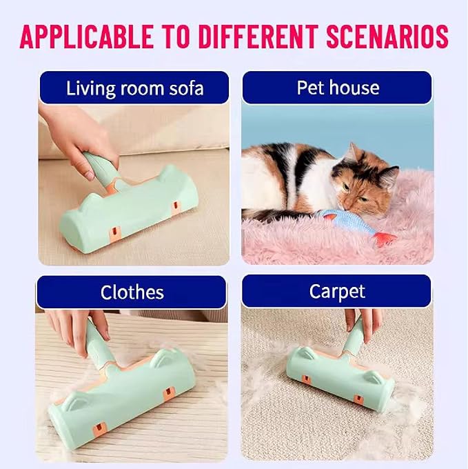 Pet Hair Remover Roller for Furniture, Couch & Car – Reusable Lint Roller for Dog & Cat Hair, No Sticky Tape Needed