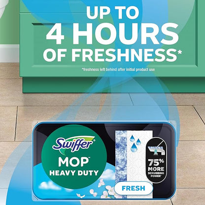 Swiffer Sweep & Mop Deluxe 2-in-1 Multi-Surface Kit for Floor Cleaning, Includes 1 Sweeper Device, 5 Dry Sweeping + 6 Wet Mopping Heavy Duty Cloths, Black