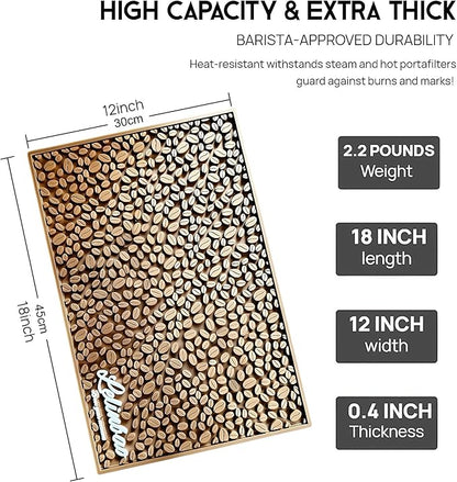 Bar Mats for Countertops, Heavy Duty Rubber Mat, 3D Coffee Bean Coffee Bar Mat, Dish Drying Mat for Kitchen, Restaurant, Coffee Bar Essentials, Non-Slip Drip Tray Mat(Coffee,18"x12")