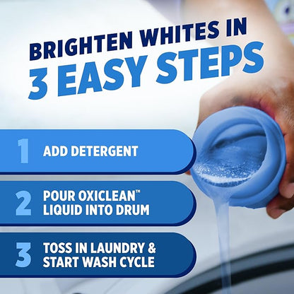 OxiClean White Revive Whitener & Stain Remover Liquid Additive, Water-Activated Oxygen Bleach for Laundry, 45 fl oz