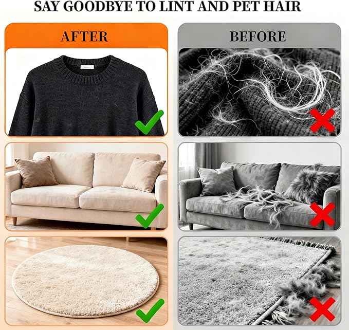 Pet Hair Remover,Static Electricity Grooming Mitt Tool,Machine-Washable for Dog Cat Hair Effortless Lint & Fur Remover for Couch,Carpet,Furniture & Car Seat（2PCS ）