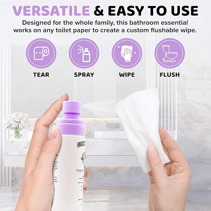 Toilet Paper Spray - 2 Pack (2 X 2.7 fl oz.) - Upgrade Toilet Paper into a Gentle, Cleansing Wipe | A Better Toilet Paper Experience | Soothing Formula | Travel Friendly