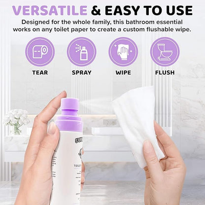 Toilet Paper Spray (2.7 fl oz/300+ Uses) - Upgrade Toilet Paper into a Gentle, Cleansing Wipe | A Better Toilet Paper Experience | Soothing Formula | Travel Friendly