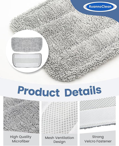 Steam Mop Pads Compatible with GorFanty Steam Mop GF-6610B/GF-6610, Replacement Mop Pads Compatible With Neugo NE033/NE033M & Mxnsewr Steam Mop, Washable & Reusable Steamer Pad -2 Pack