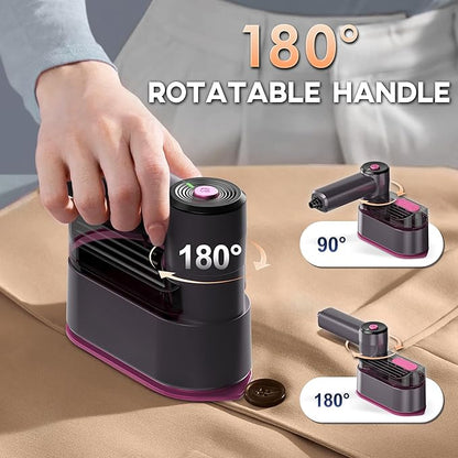 Travel Steamer for Clothes Small Iron - 1000W Portable Steamer & Mini Iron,10s Fast Heat, Handheld Mini Steamer with 8FT Cord, Foldable Handle, Travel, College Dorm & Home Essentials (Purple)