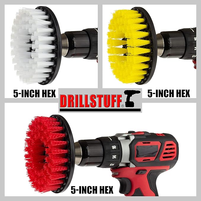 Cleaning Supplies - Drill Brush - Leather Cleaner - Shower Door - Upholstery - Carpet - Bathroom Accessories - Shower Cleaner - Bathtub - Tile - Outdoor - Scrub Brush - Garden - Bird Bath - Granite