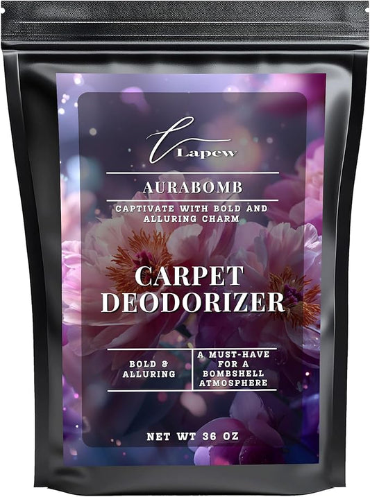 Lapew Aurabomb Carpet Deodorizer Powder - Pet Safe Freshener for Vacuuming | Scented Odor Eliminator for Home | 36 oz