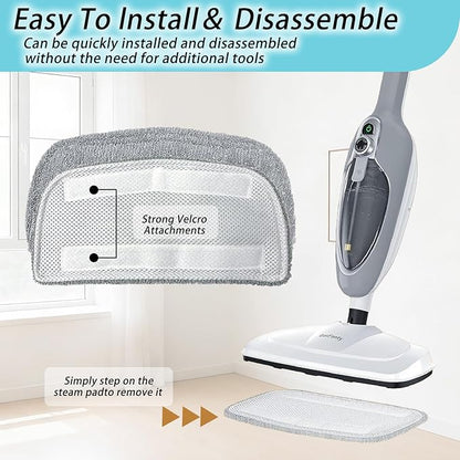 (4 Pack) Steam Mop Pads Compatible with GorFanty GF-6610B/GF-6610, Neugo NE033/NE033M & Mxnsewr, Washable Microfiber Steam Mop Replacement Pads for Multi-Surface Cleaning