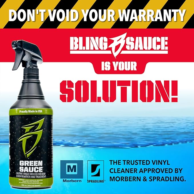 Boat Bling Green Sauce Enzyme-Based Stain Remover for Boat Interiors and Exterior, 32 oz.