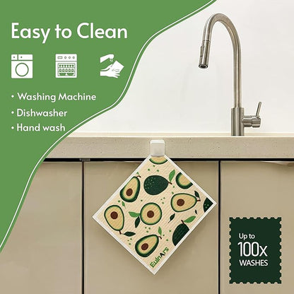 Swedish Dishcloths for Kitchen, 10 Pack Reusable Paper Towels Washable, Soft Dish Towels for Kitchen, Super Absorbent Dish Cloths for Washing Dishes, Housewarming Gifts