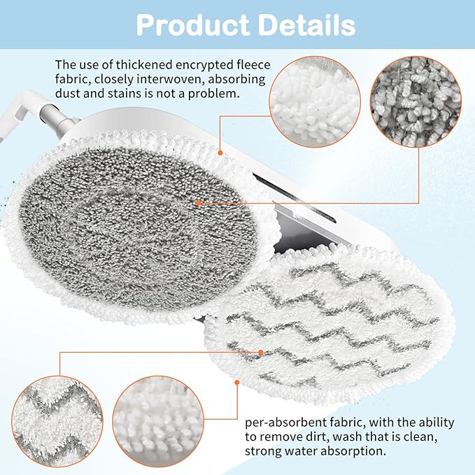 12 Pack Upgraded S7001 Pads Replacement Steam Mop Pads for Shark S7001 S8201 S7000 S8001 S7201 S7000AMZ S7001TGT Series Steam Mop Pads,Steam&Scrub All-in-One Scrubbing Mop Pads,Part Model #:XKITP7000