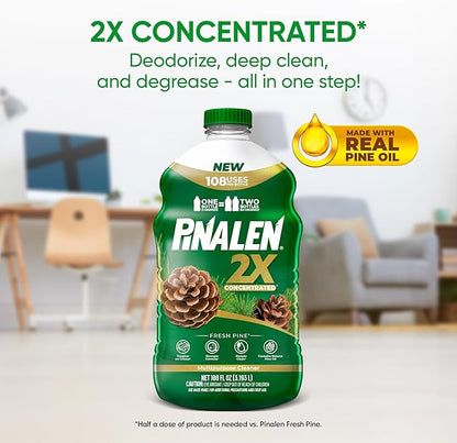 PINALEN 2X Max Aromas Concentrated Multipurpose Cleaner - Fresh Pine Scent - 108 fl oz - All Purpose Cleaner for Kitchen, Bathroom, Floors & Outdoors